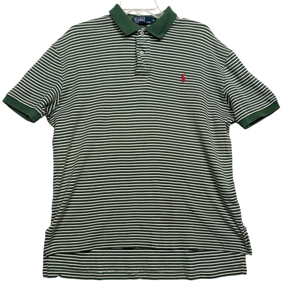 Polo Ralph Lauren Men’s Striped Short Sleeve Polo Shirt Green/White Size M